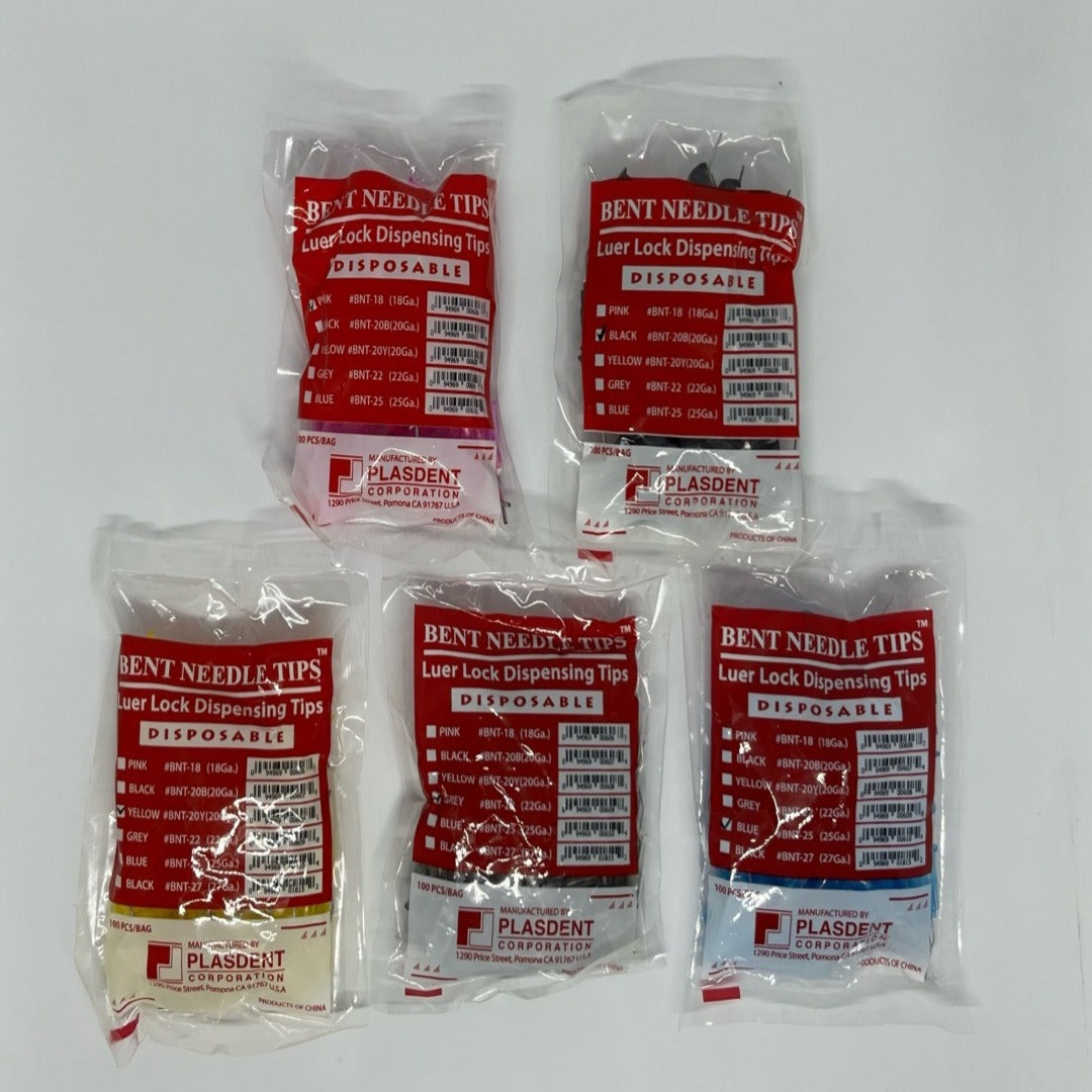 Pre-Bent Luer-Lock Dispensing Tips