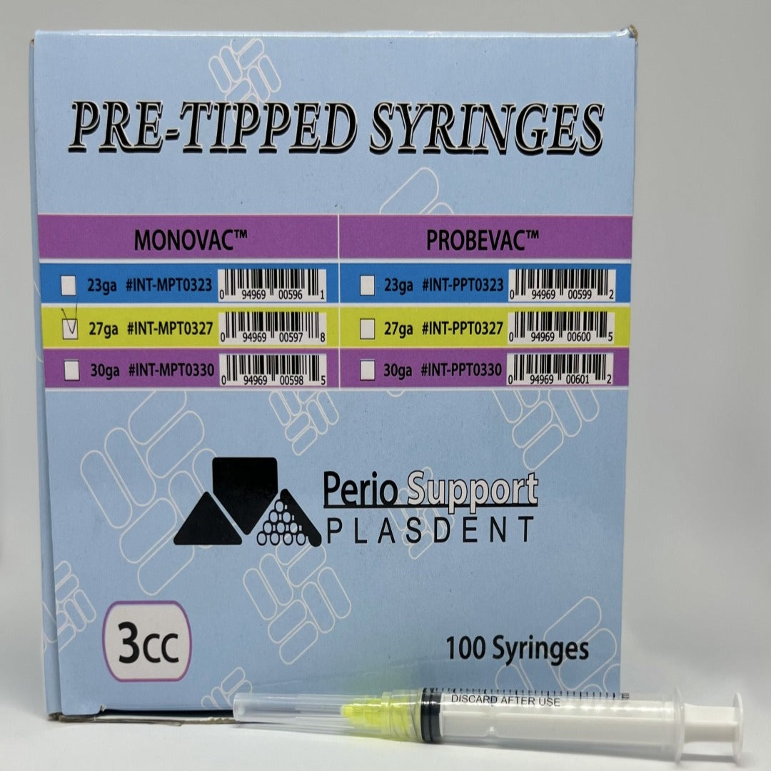 Endo MonoVac Irrigation Pre-Tipped 3cc Syringes