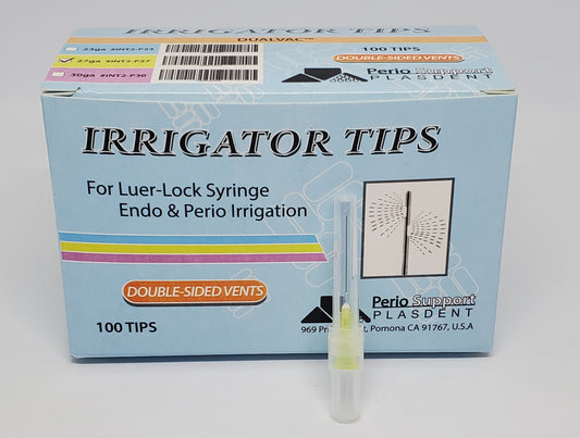 Double-sided Vented Irrigation Needle Tips - Irrigating, Closed End NEW